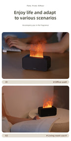 Flame Aroma Diffuser — Real flickering - Flame Glow + Aromatherapy Mist for Instant Calm
