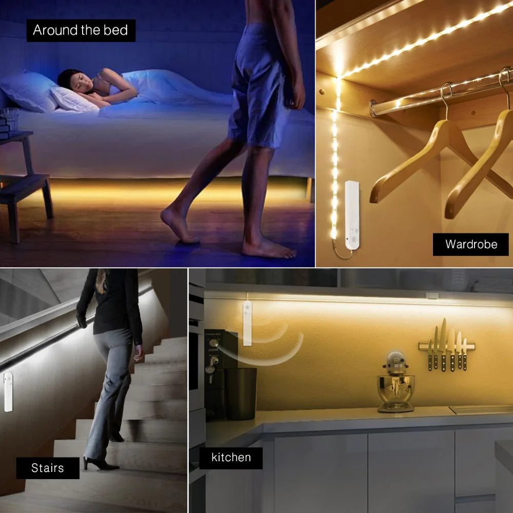 Motion LED Strip Light — Soft Motion-Activated Lighting — Peel, Stick, Glow
