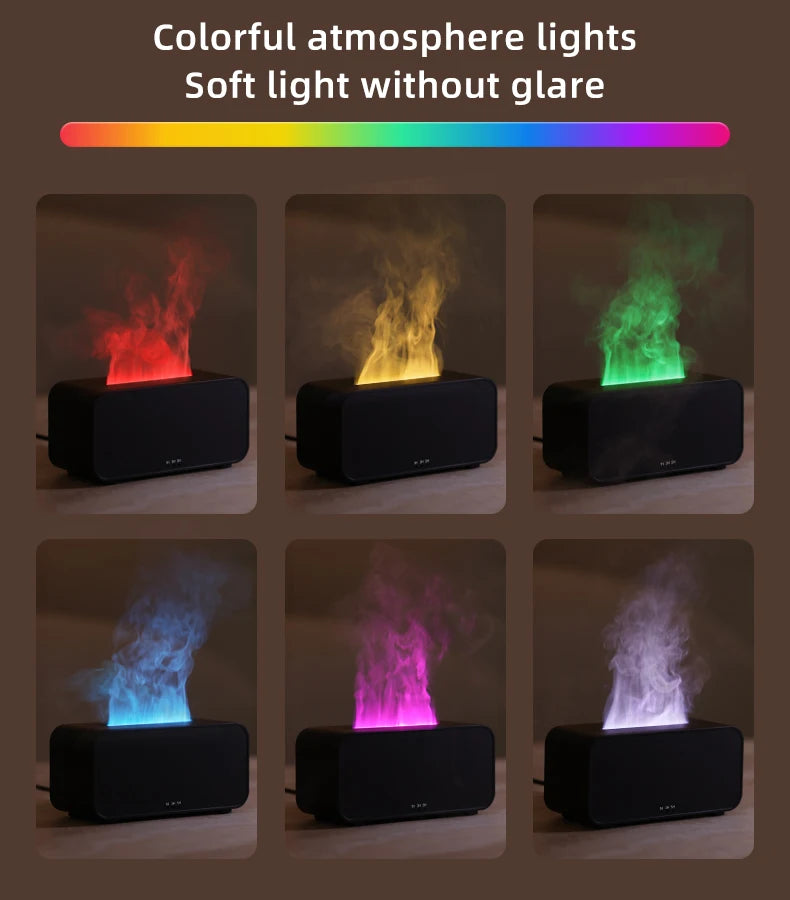 Flame Aroma Diffuser — Real flickering - Flame Glow + Aromatherapy Mist for Instant Calm