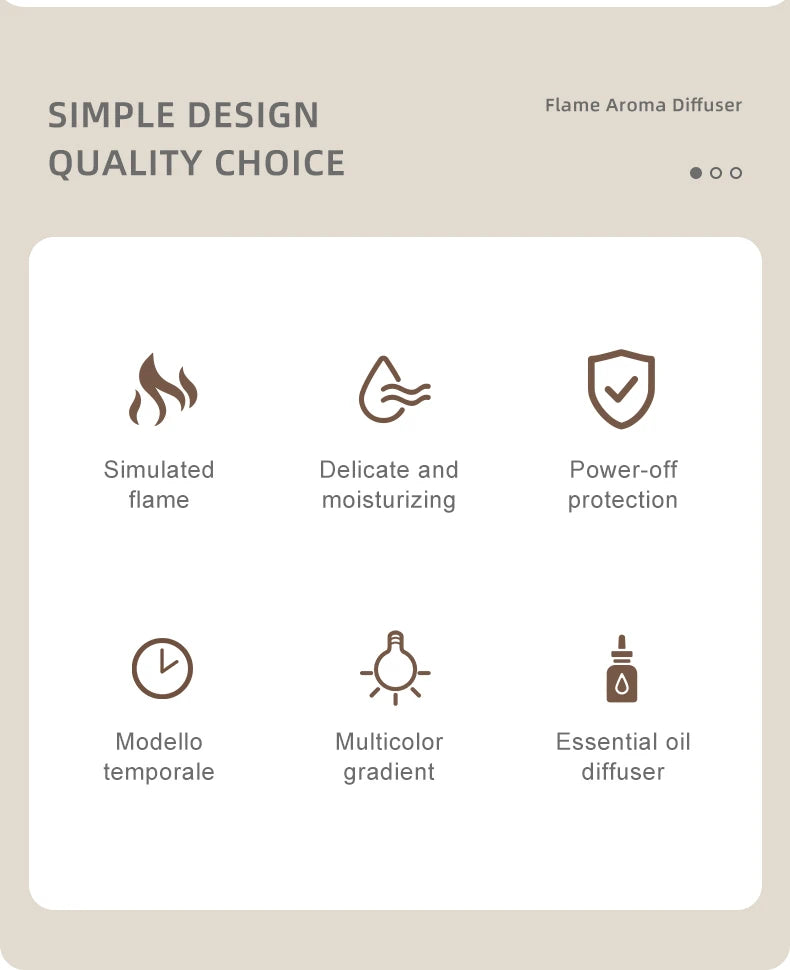 Flame Aroma Diffuser — Real flickering - Flame Glow + Aromatherapy Mist for Instant Calm