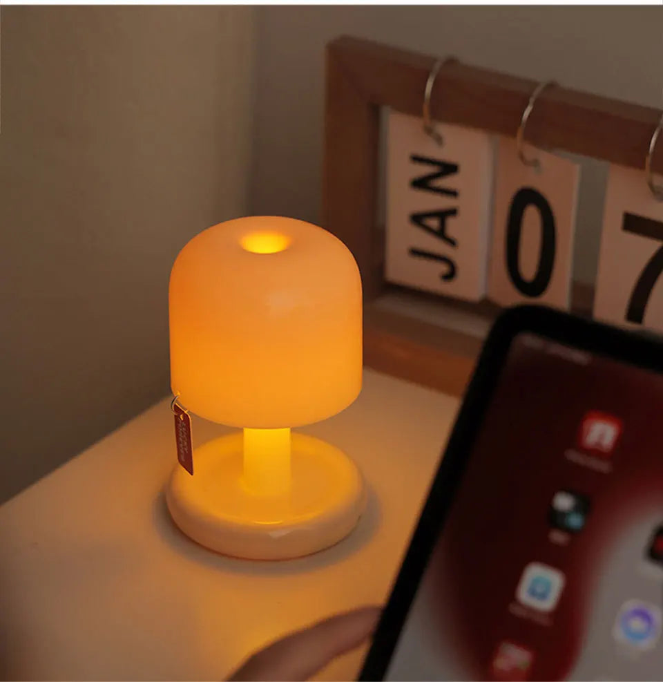 Mini Mushroom Lamp — Pocket-size Mushroom Mood Light — Rechargeable, Warm, Adorable