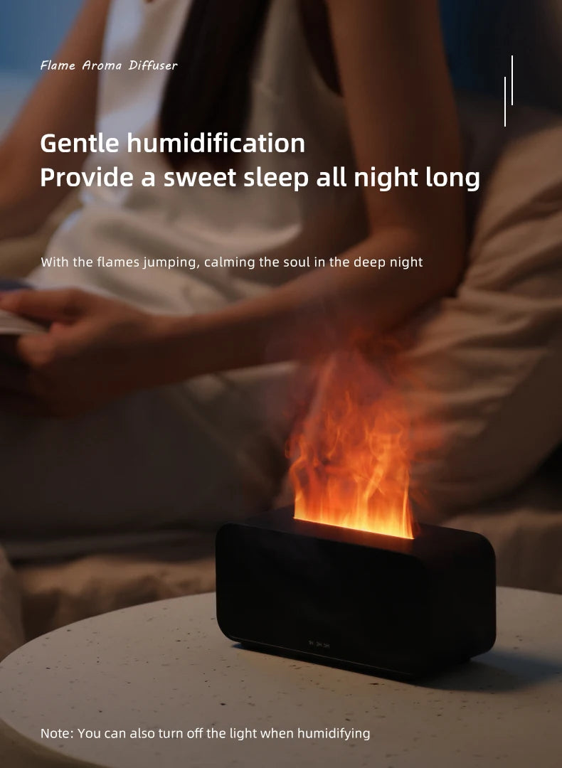 Flame Aroma Diffuser — Real flickering - Flame Glow + Aromatherapy Mist for Instant Calm