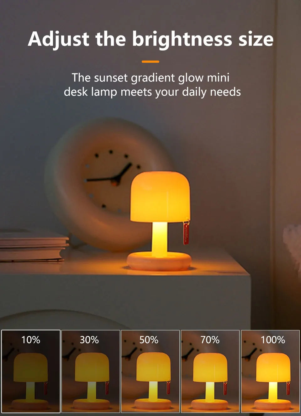 Mini Mushroom Lamp — Pocket-size Mushroom Mood Light — Rechargeable, Warm, Adorable