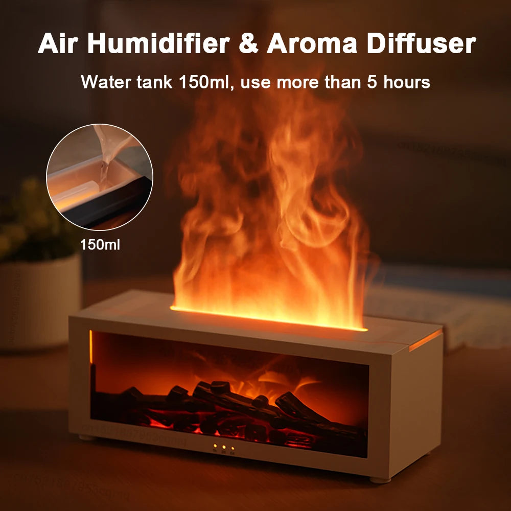 Fireplace Flame Humidifier — A Cozy Fireplace Glow and Soothing Mist controlled by Remote