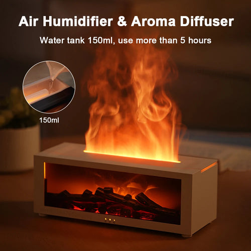 Fireplace Flame Humidifier — A Cozy Fireplace Glow and Soothing Mist controlled by Remote