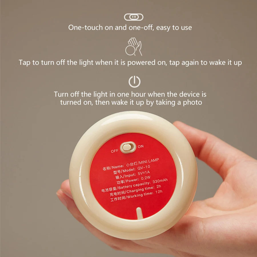 Mini Mushroom Lamp — Pocket-size Mushroom Mood Light — Rechargeable, Warm, Adorable