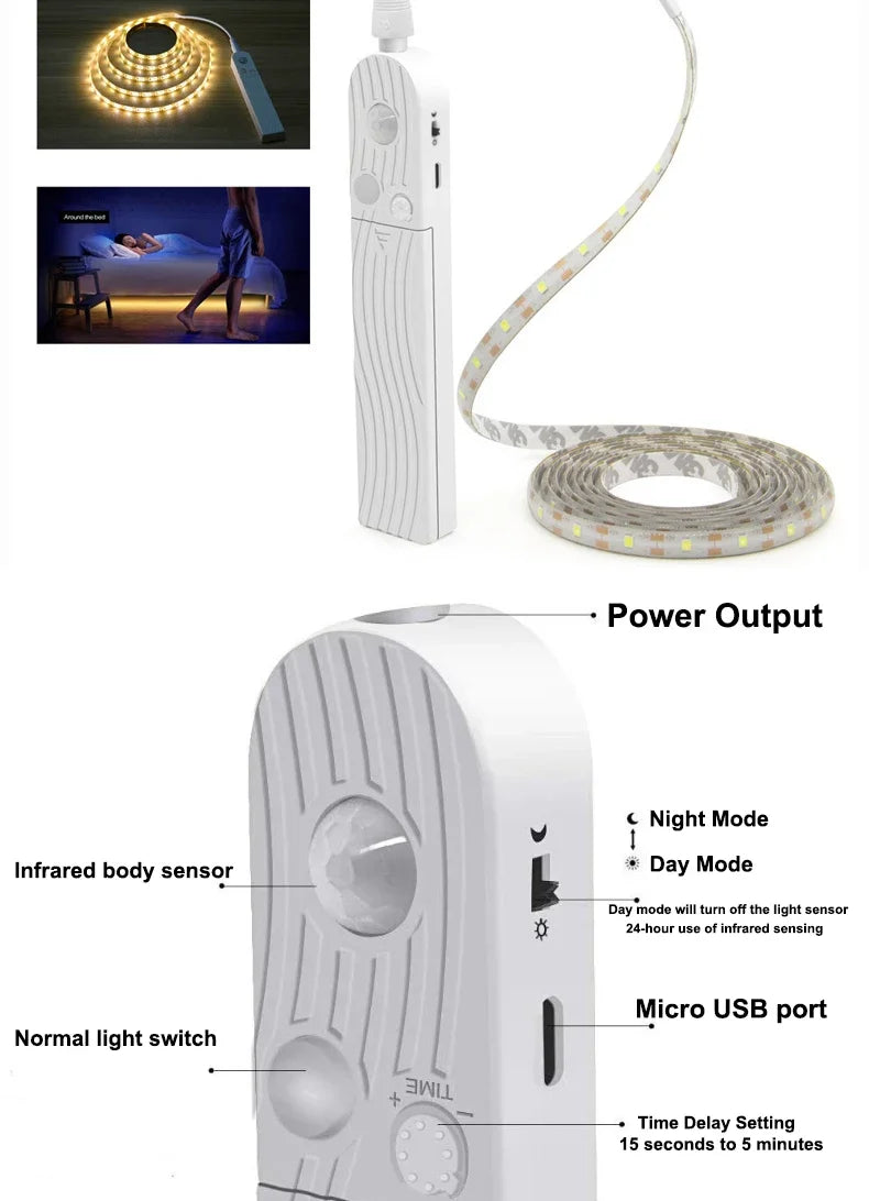 Motion Sensor Cabinet Strip — Light for Closets and Cabinets — Sticks Anywhere, Senses You.