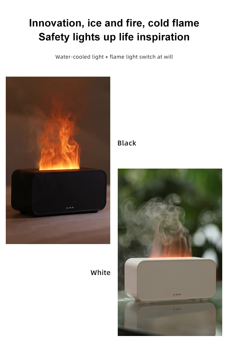 Flame Aroma Diffuser — Real flickering - Flame Glow + Aromatherapy Mist for Instant Calm