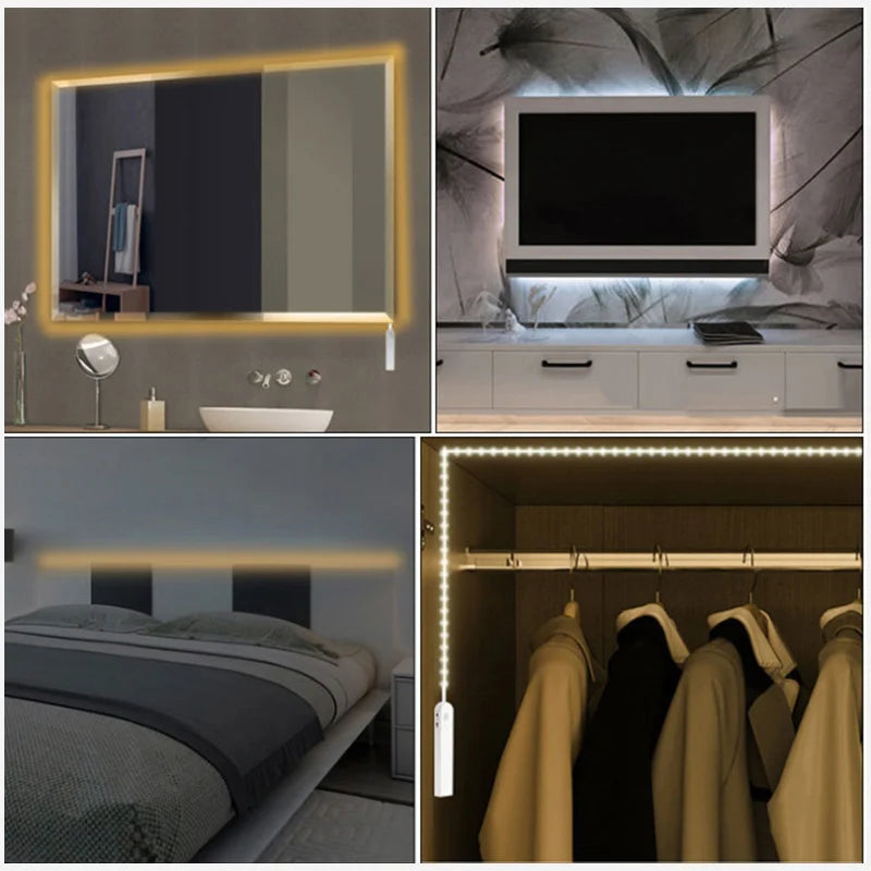 Motion Sensor Cabinet Strip — Light for Closets and Cabinets — Sticks Anywhere, Senses You.