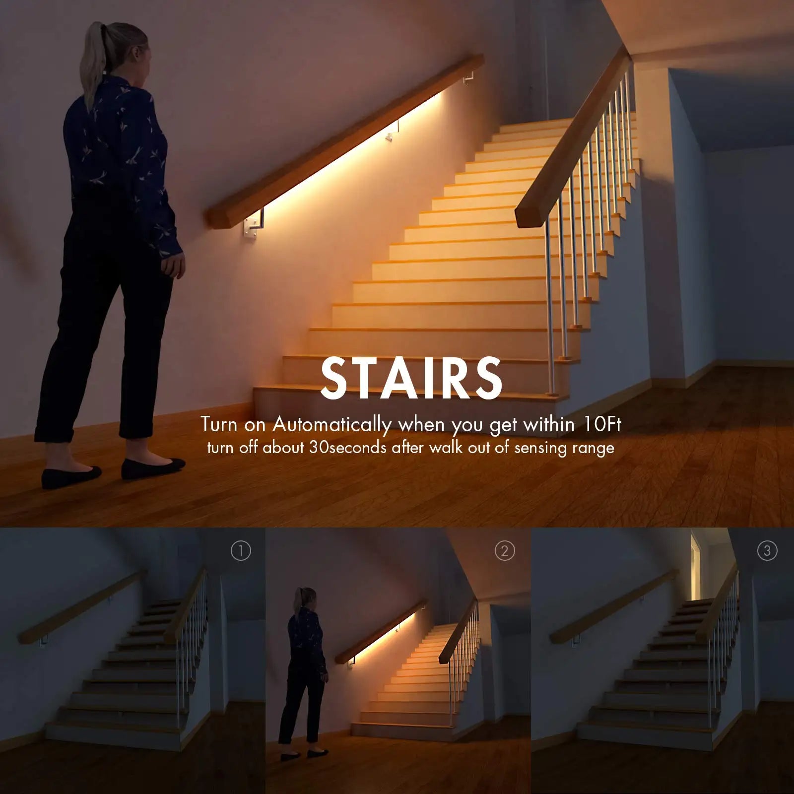 Motion LED Strip Light — Soft Motion-Activated Lighting — Peel, Stick, Glow