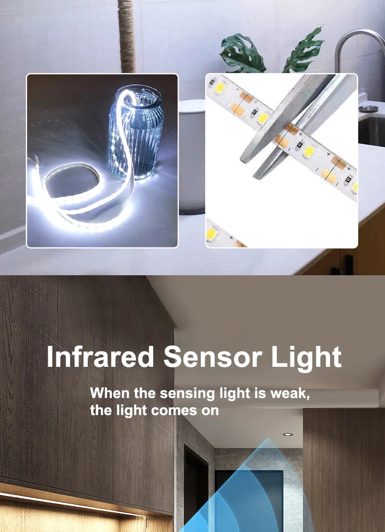 Motion LED Strip Light — Soft Motion-Activated Lighting — Peel, Stick, Glow