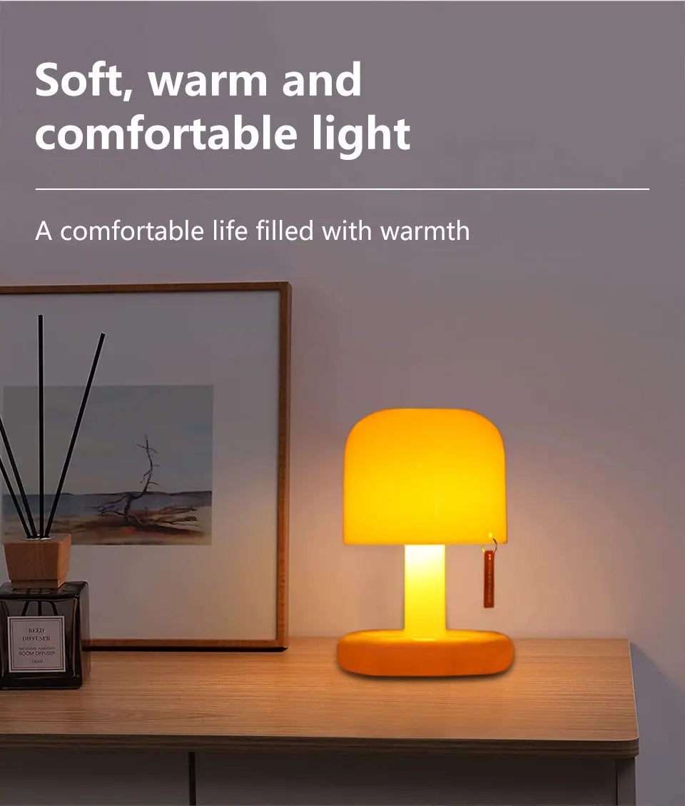 Mini Mushroom Lamp — Pocket-size Mushroom Mood Light — Rechargeable, Warm, Adorable