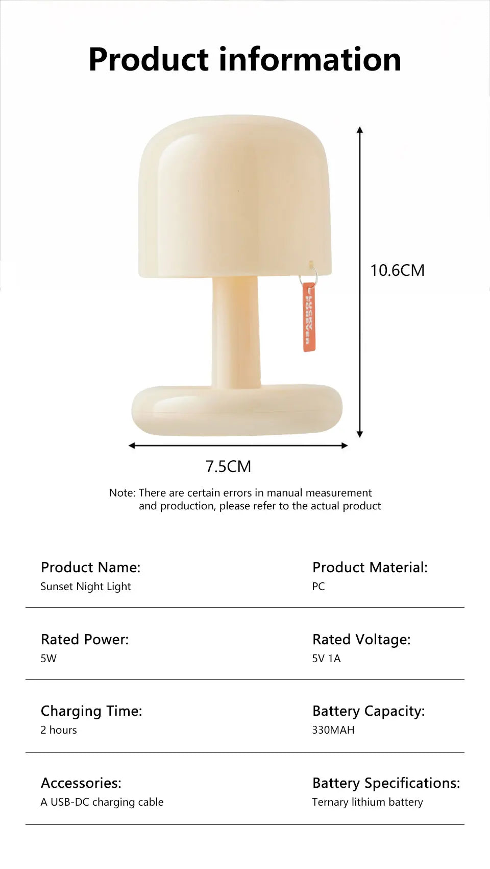 Mini Mushroom Lamp — Pocket-size Mushroom Mood Light — Rechargeable, Warm, Adorable