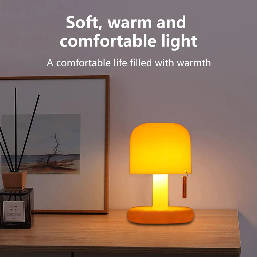 Mini Mushroom Lamp — Pocket-size Mushroom Mood Light — Rechargeable, Warm, Adorable