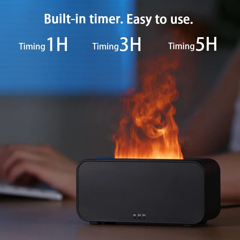 Flame Aroma Diffuser — Real flickering - Flame Glow + Aromatherapy Mist for Instant Calm