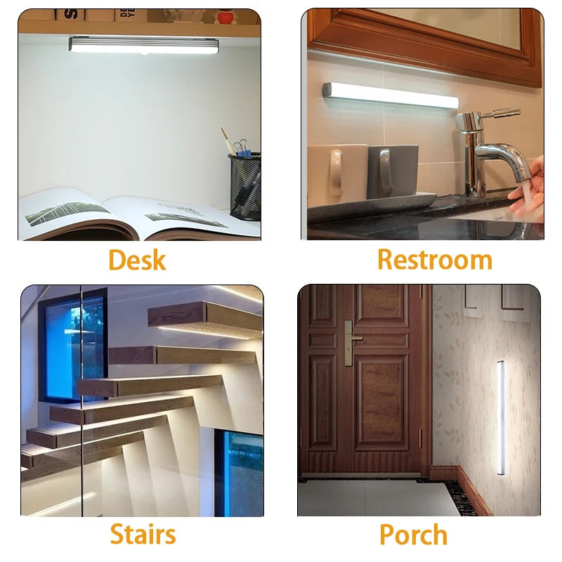 Rechargeable Under-Cabinet Light — Tap-to-glow Bar Light — Cordless and Stick-on.