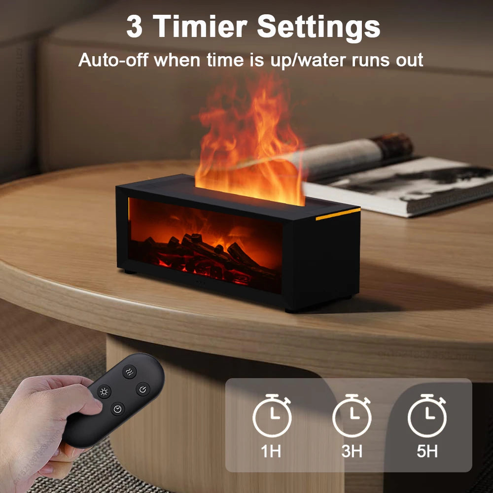 Fireplace Flame Humidifier — A Cozy Fireplace Glow and Soothing Mist controlled by Remote