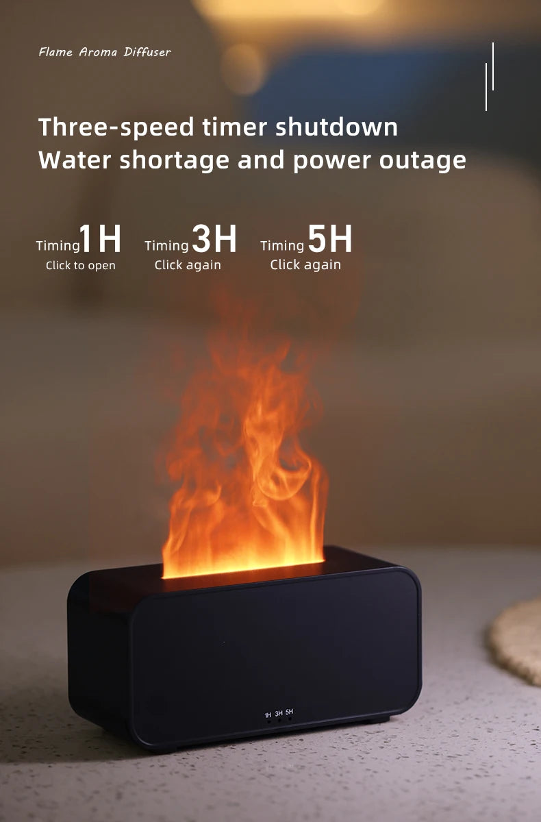 Flame Aroma Diffuser — Real flickering - Flame Glow + Aromatherapy Mist for Instant Calm