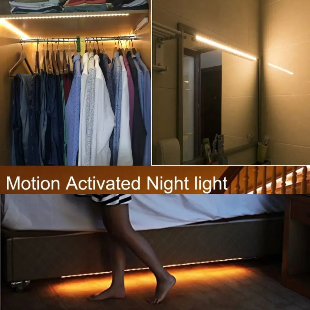 Motion Sensor Cabinet Strip — Light for Closets and Cabinets — Sticks Anywhere, Senses You.