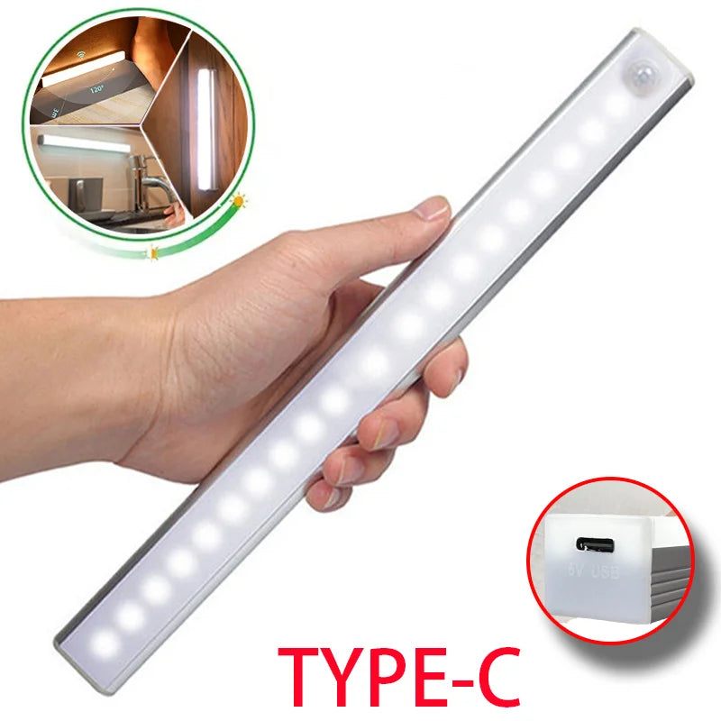 Rechargeable Under-Cabinet Light — Tap-to-glow Bar Light — Cordless and Stick-on.