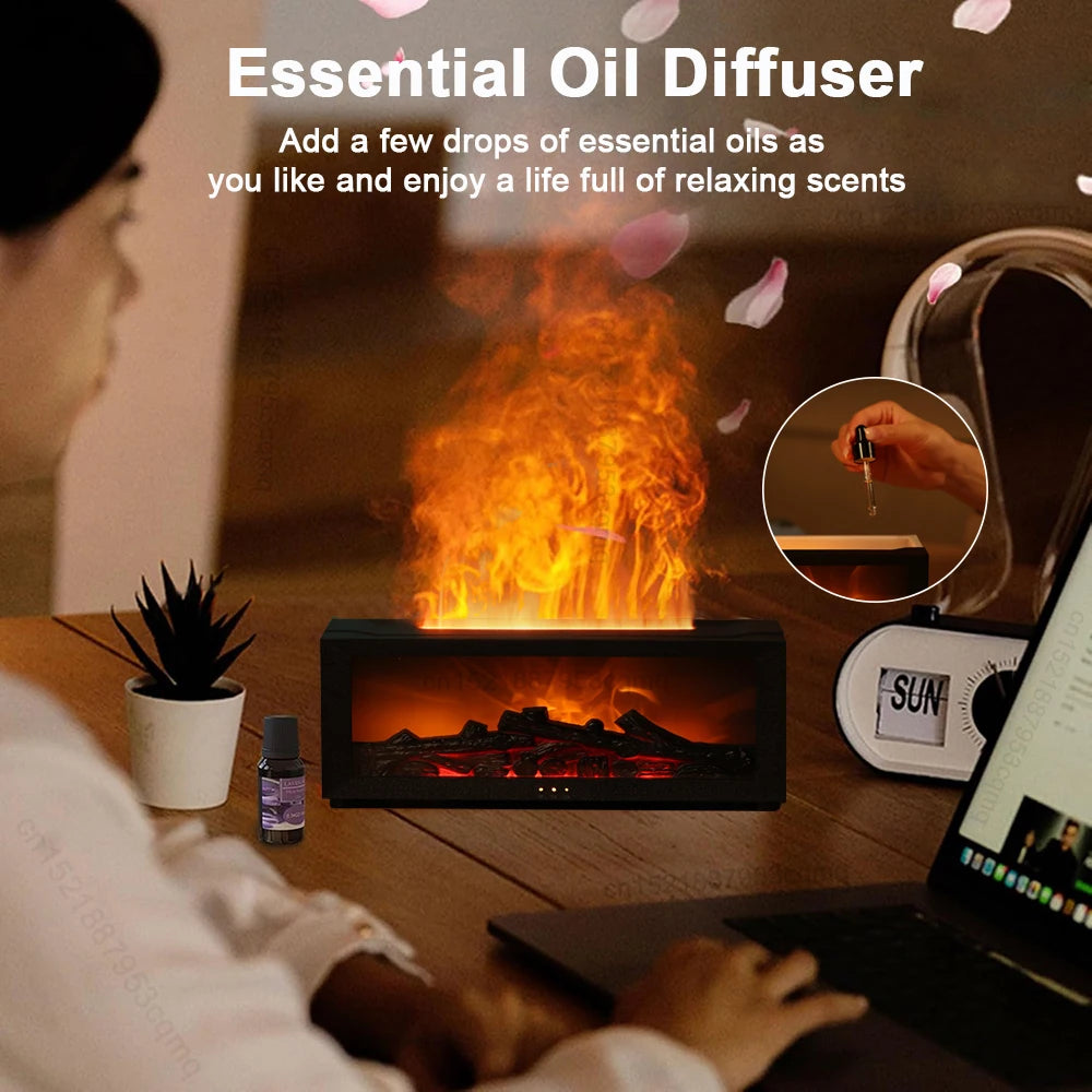 Fireplace Flame Humidifier — A Cozy Fireplace Glow and Soothing Mist controlled by Remote