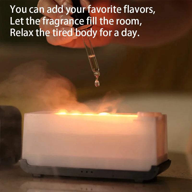 Flame Aroma Diffuser — Real flickering - Flame Glow + Aromatherapy Mist for Instant Calm