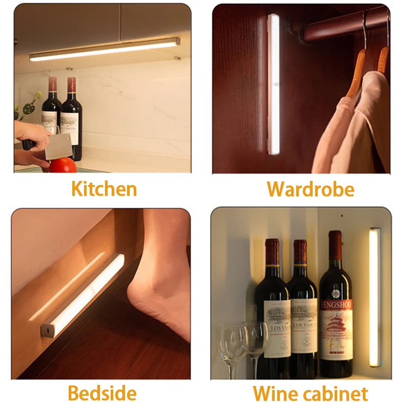 Rechargeable Under-Cabinet Light — Tap-to-glow Bar Light — Cordless and Stick-on.