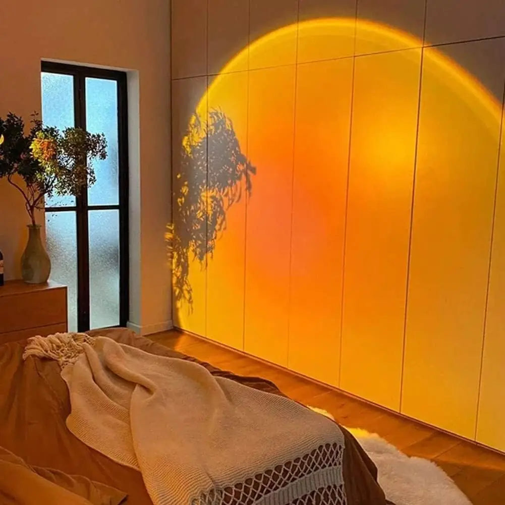 Sunset Projector Lamp — Cast a Golden-Hour Sunset on any Wall — Rotate to Set the Mood