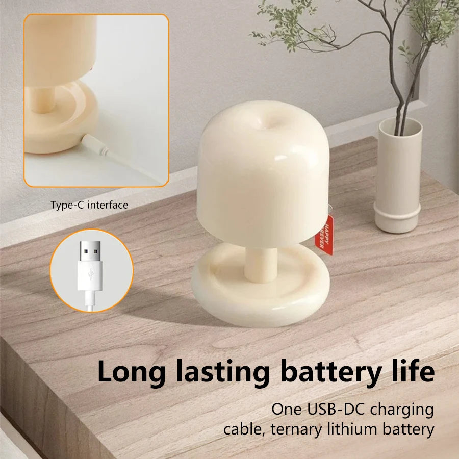 Mini Mushroom Lamp — Pocket-size Mushroom Mood Light — Rechargeable, Warm, Adorable