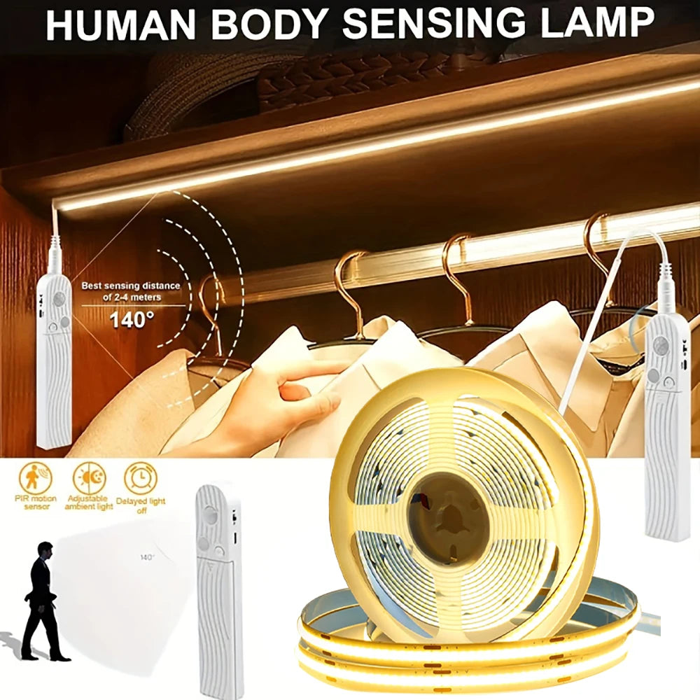 COB Motion Strip Light — Ultra-bright, Dot-Free Glow — Switches when you Walk By