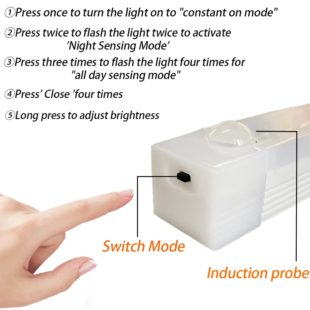 Rechargeable Under-Cabinet Light — Tap-to-glow Bar Light — Cordless and Stick-on.