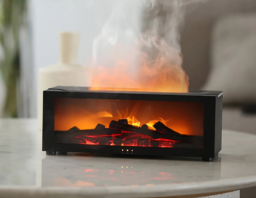 Fireplace Flame Humidifier — A Cozy Fireplace Glow and Soothing Mist controlled by Remote